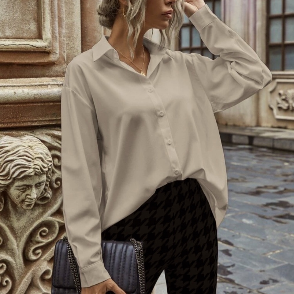 Shein Long Sleeve Button Down Blouse